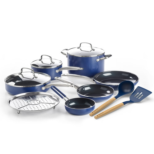 Blue diamond piece ceramic - blue,